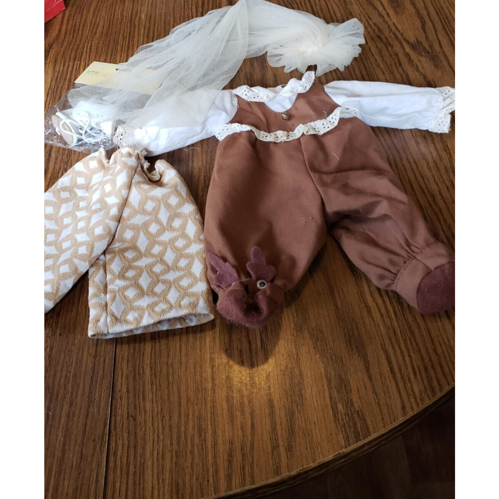 Vintage Doll Clothing Lot of 4 Pieces Pants Jumper Hat and Shoes